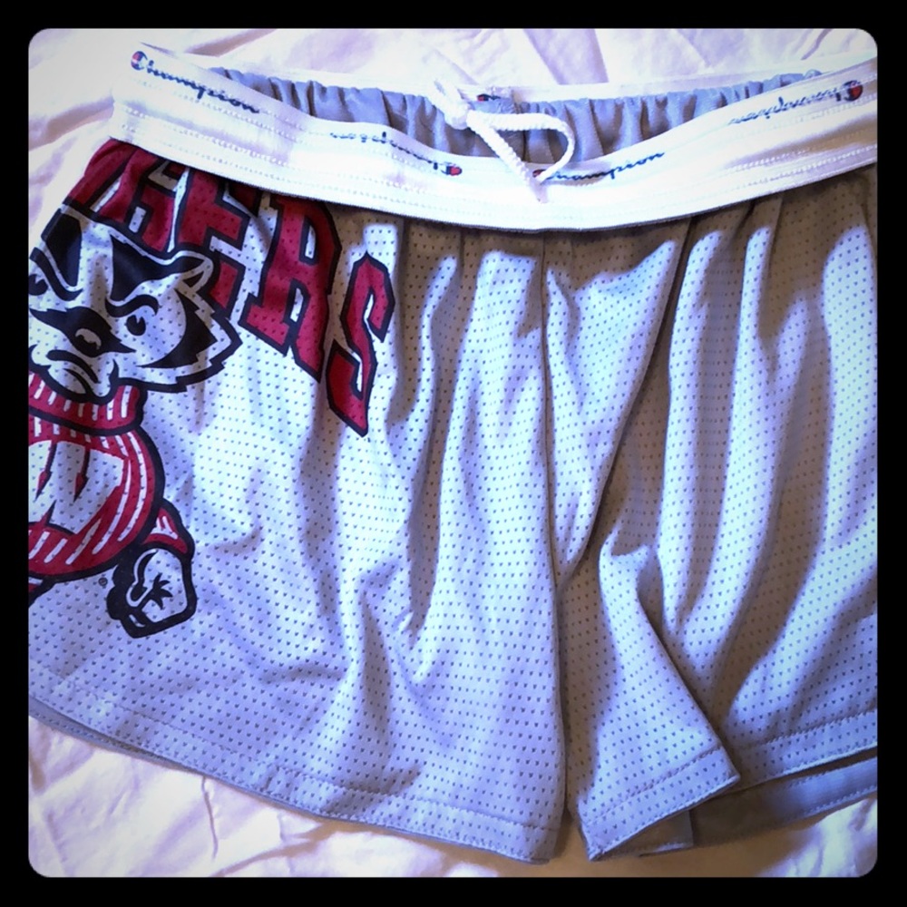 Champion Wisconsin Bucky Badger Gray Shorts